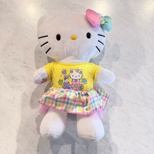 Hello Kitty Sanrio Build a Bear Plush Toy with Yellow Shirt & Plaid Skirt
